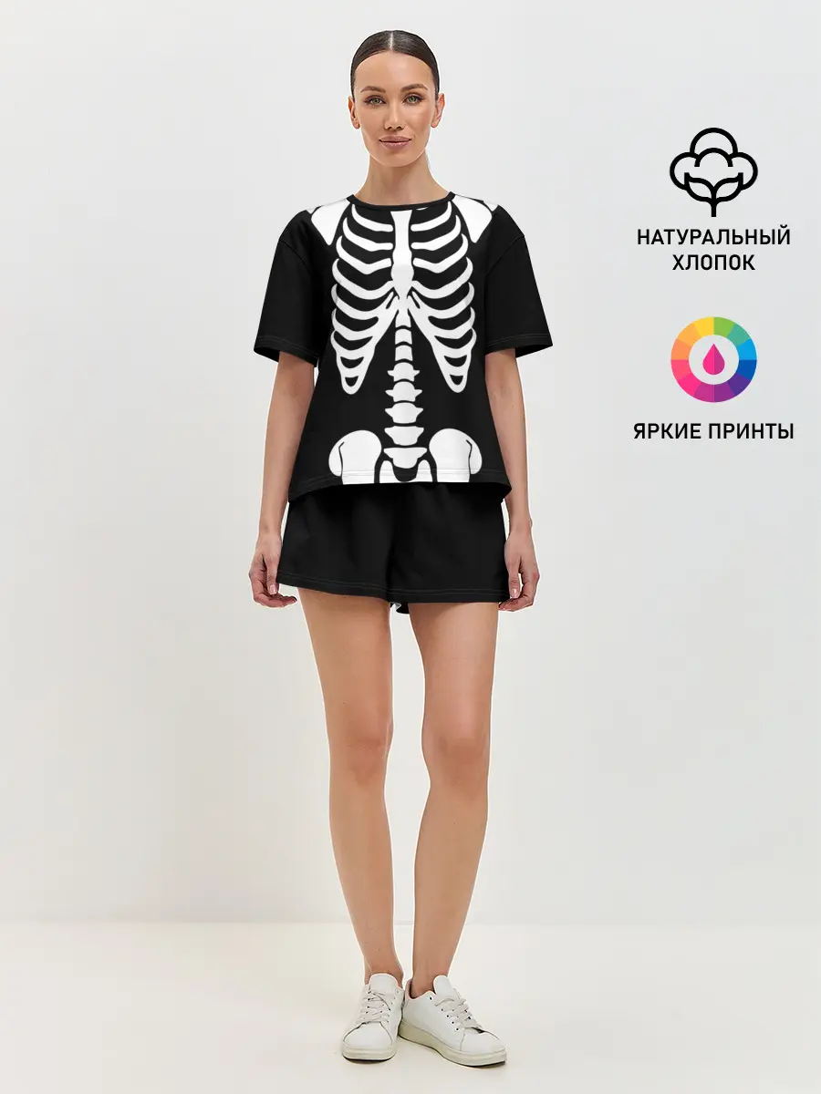 Женская пижама с шортами / Скелет