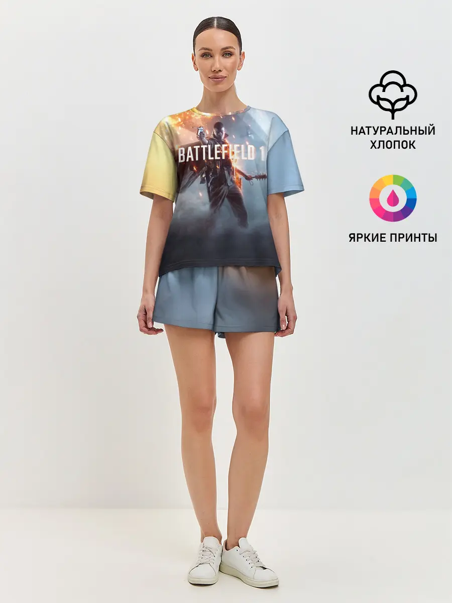 Женская пижама с шортами / Battlefield 1 | Под дирижаблем