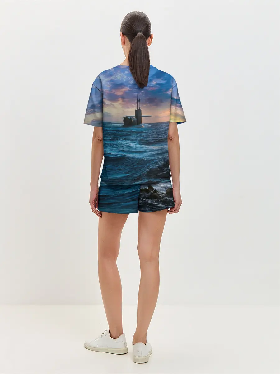 Женская пижама с шортами / Подводная лодка