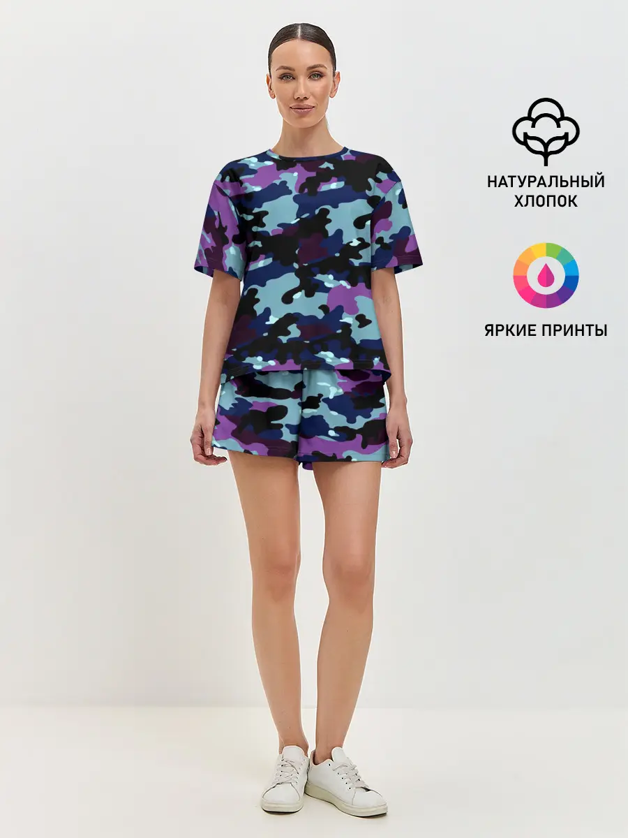 Женская пижама с шортами / Камуфляж