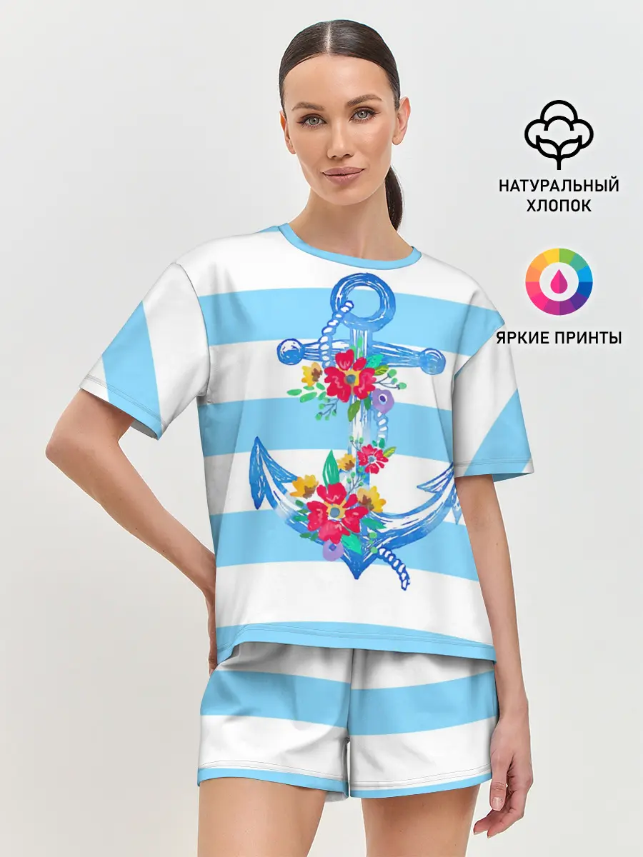 Женская пижама с шортами / Якорь