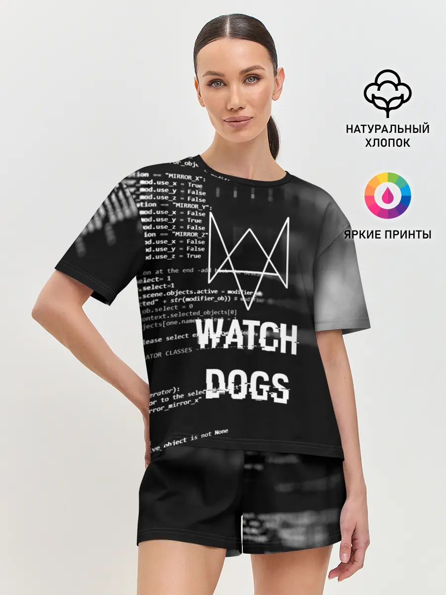 Женская пижама с шортами / Wath dogs 2 Хакер