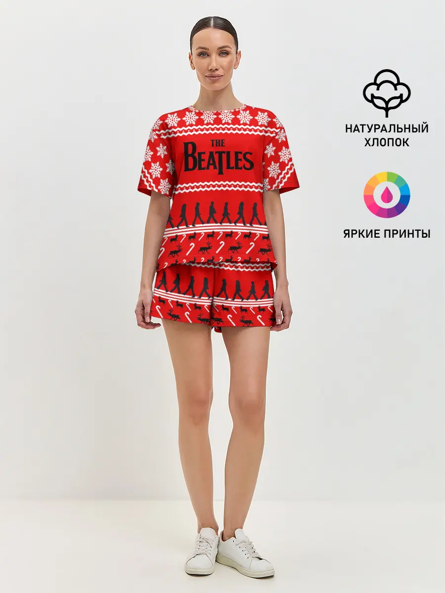 Женская пижама с шортами / Праздничный The Beatles