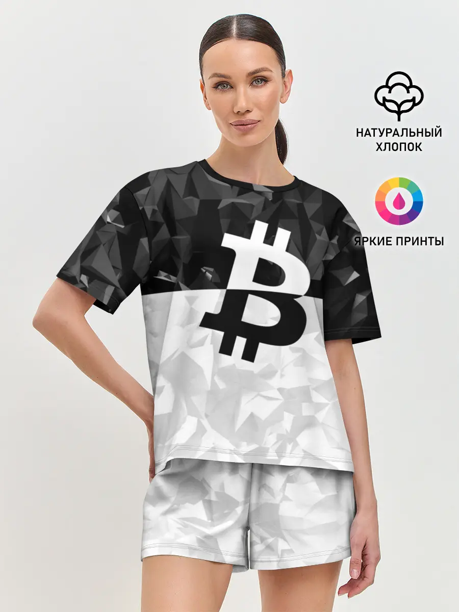 Женская пижама с шортами / BITCOIN Black Collection