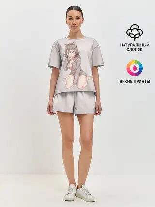 Женская пижама с шортами / Аниме котёнок