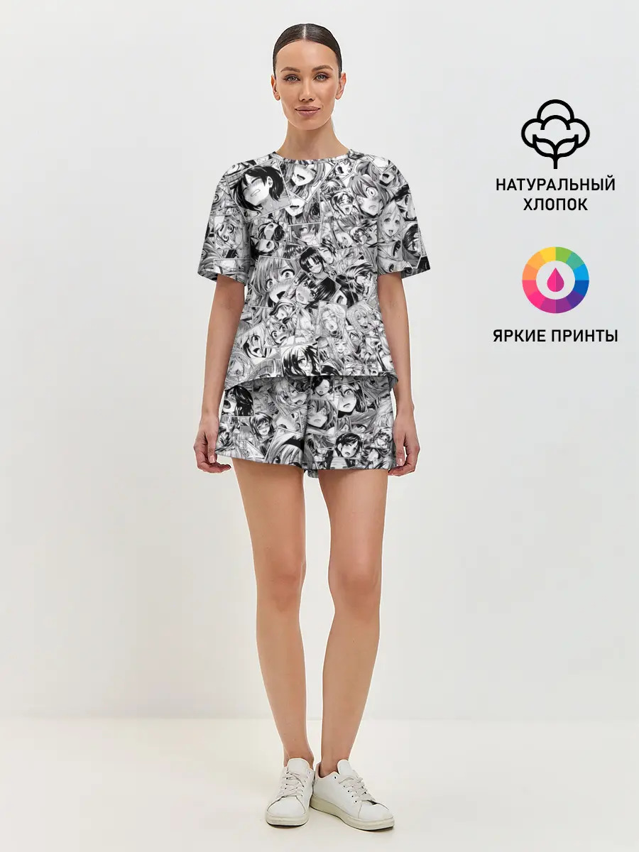 Женская пижама с шортами / Manga ahegao