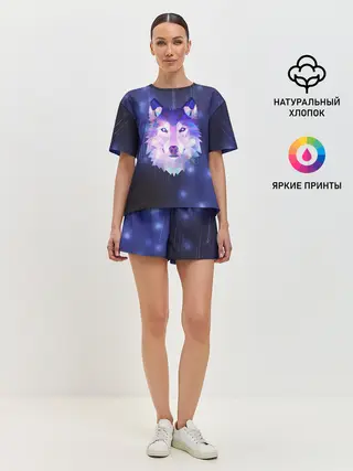 Женская пижама с шортами / Космический Волк