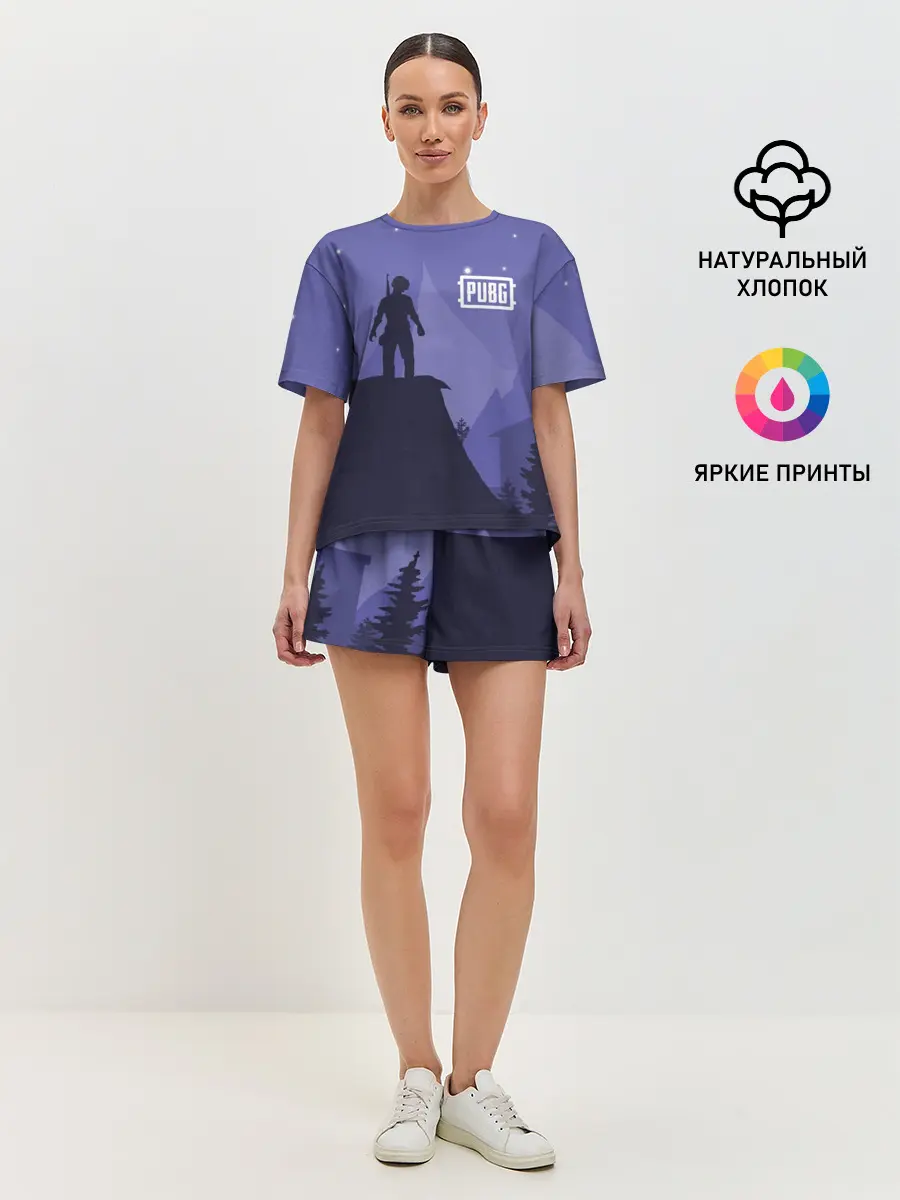 Женская пижама с шортами / Ночной PUBG
