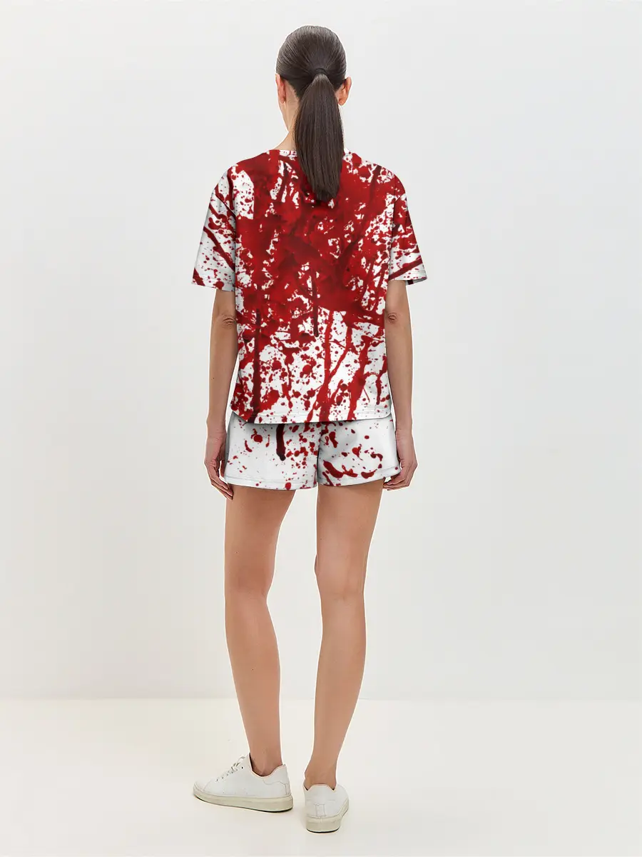 Женская пижама с шортами / Вино Разлилось