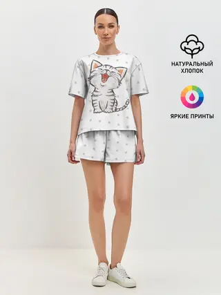 Женская пижама с шортами / Милейший Котик