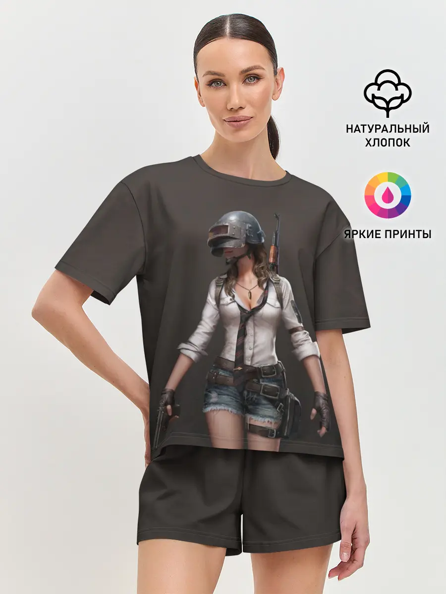Женская пижама с шортами / PUBG girl
