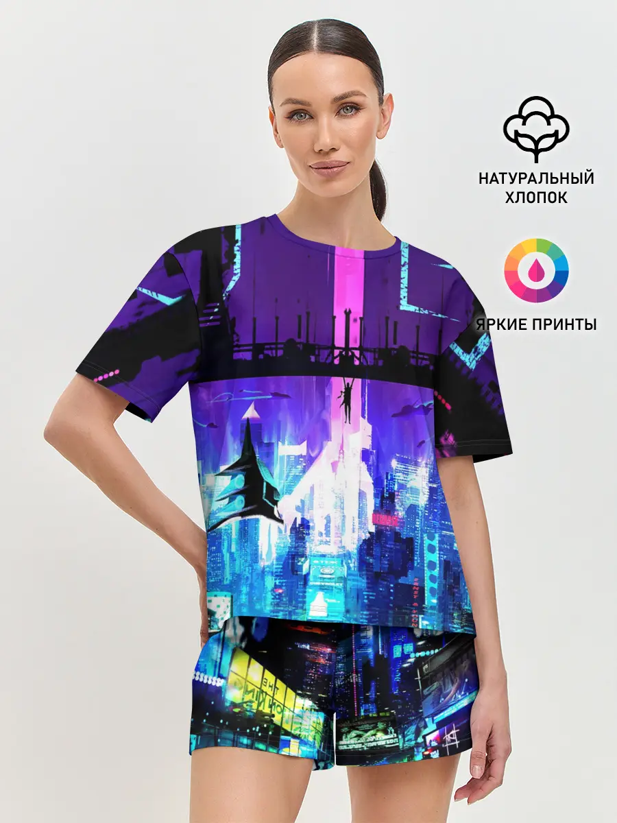 Женская пижама с шортами / CYBERPUNK