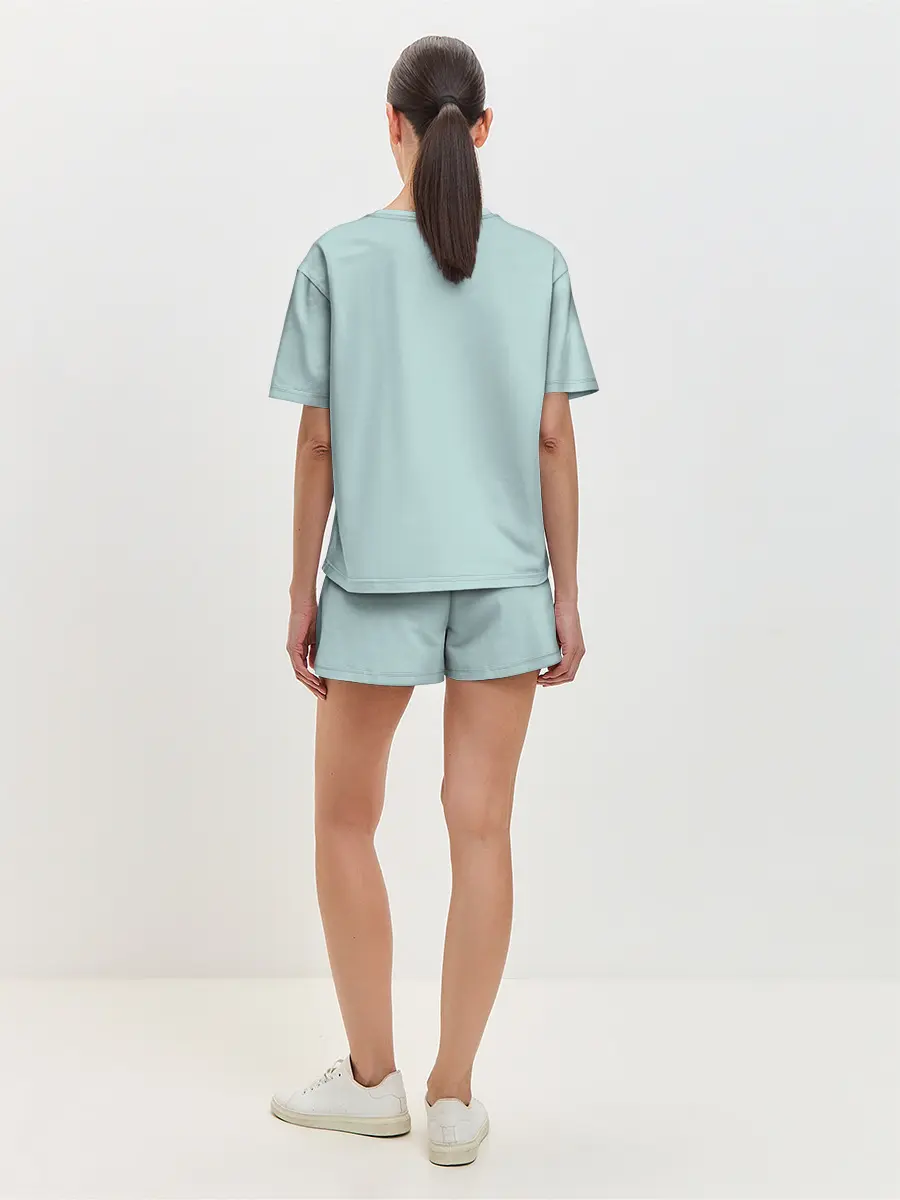 Женская пижама с шортами / олень и Дед Мороз