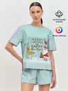 Женская пижама с шортами / олень и Дед Мороз