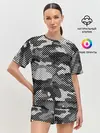 Женская пижама с шортами / Черный камуфляж