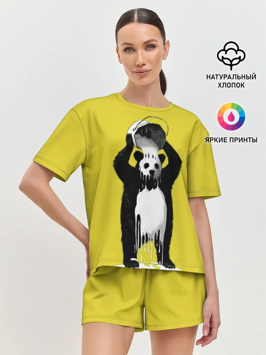 Женская пижама с шортами / панда