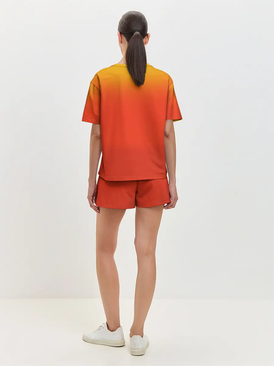 Женская пижама с шортами / Пика - пика оранжевый