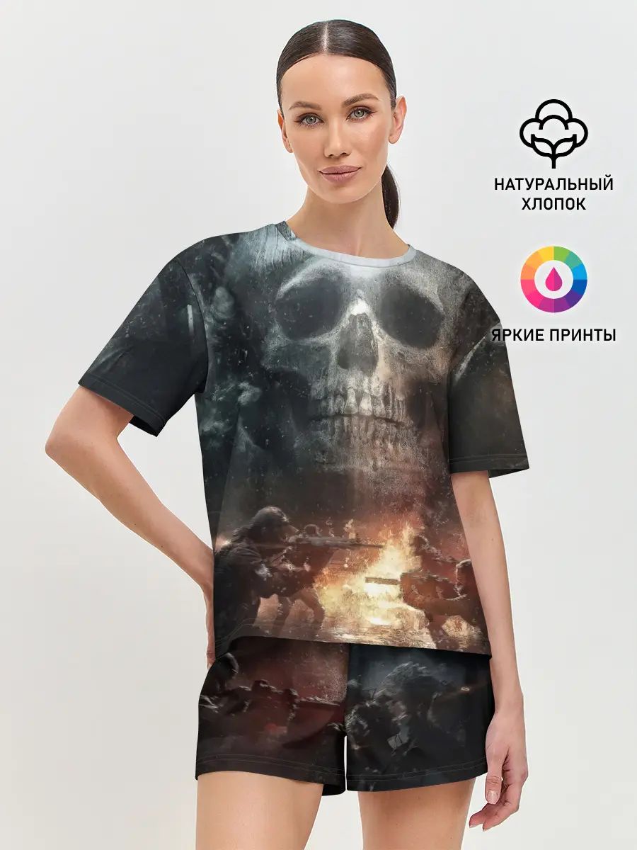 Женская пижама с шортами / Battlefield Череп