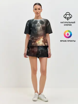 Женская пижама с шортами / Battlefield Череп