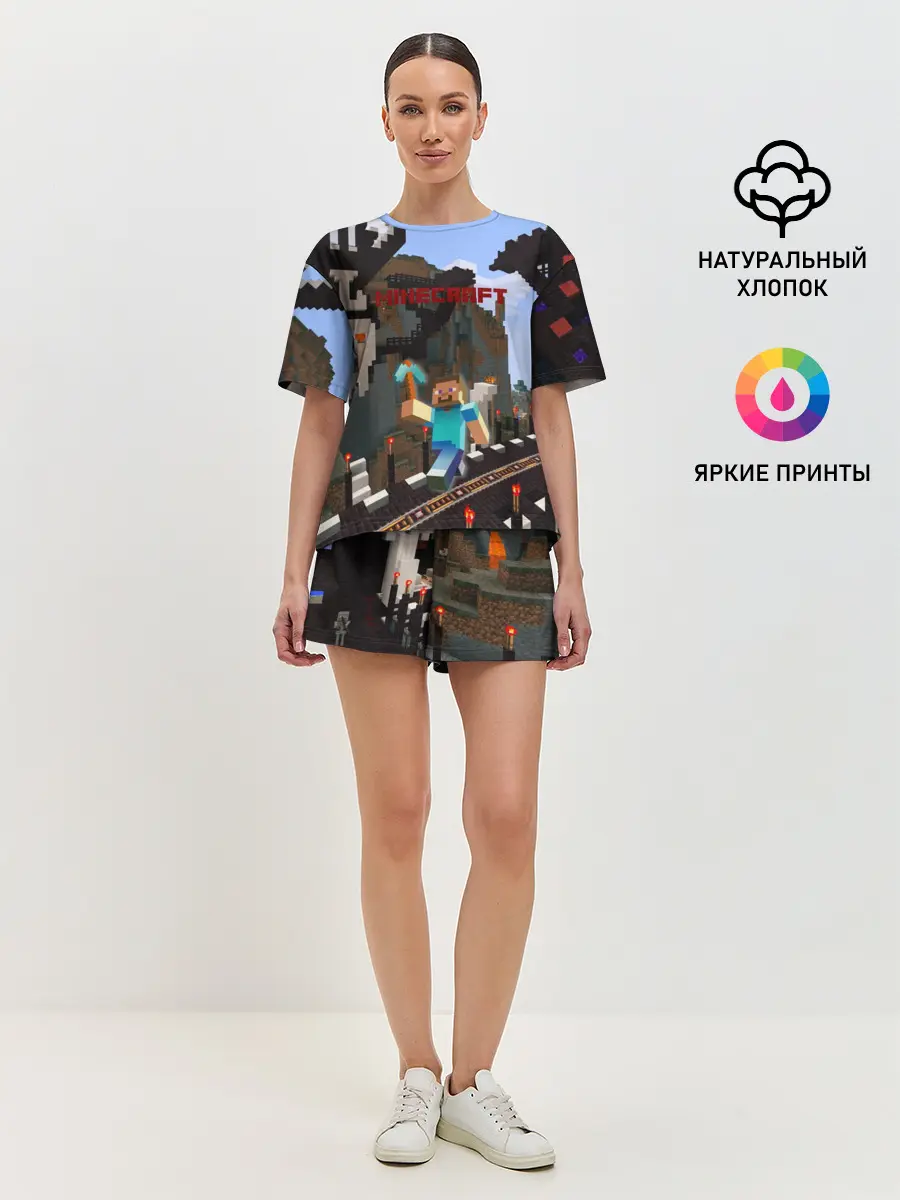 Женская пижама с шортами / Minecraft