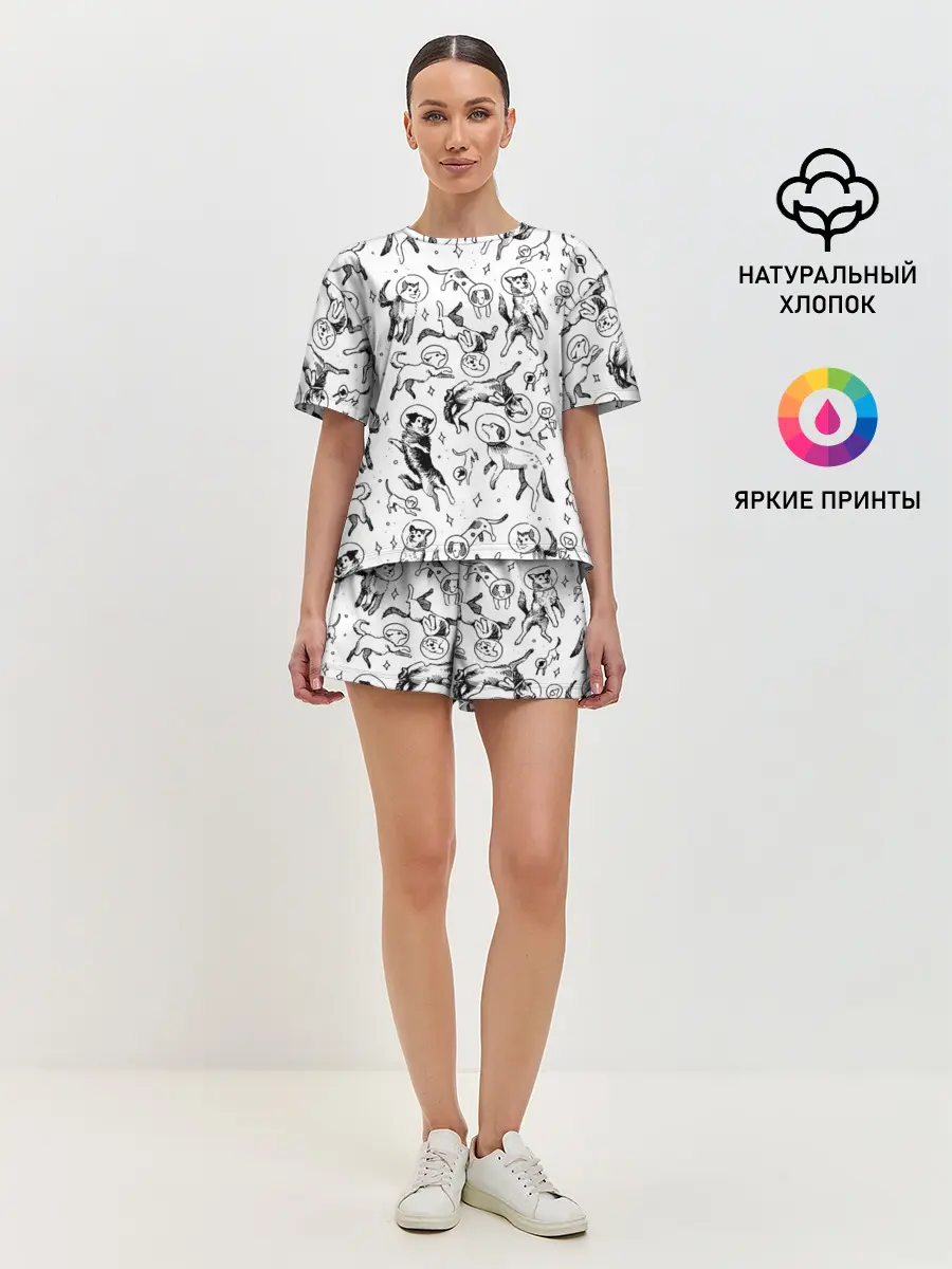 Женская пижама с шортами / Super Space Dogs