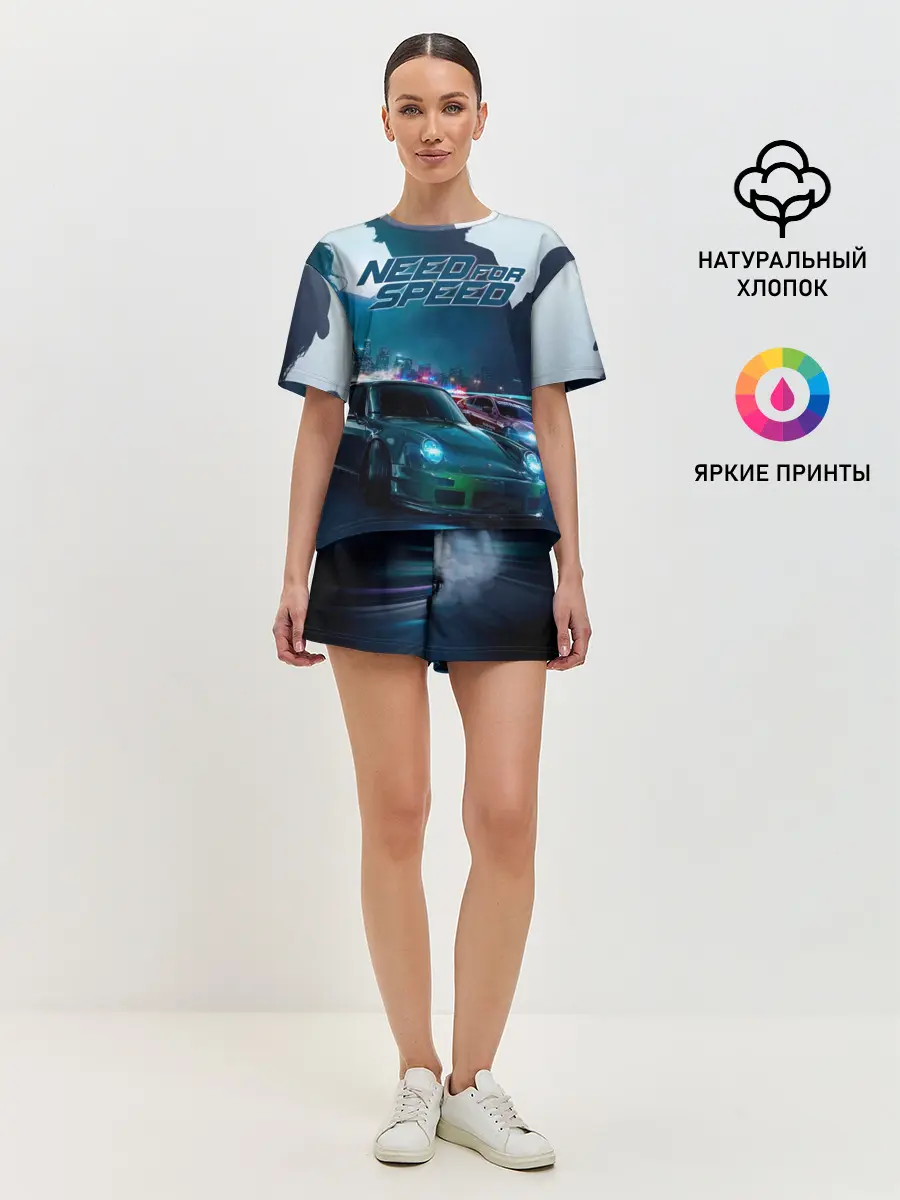 Женская пижама с шортами / Need for Speed