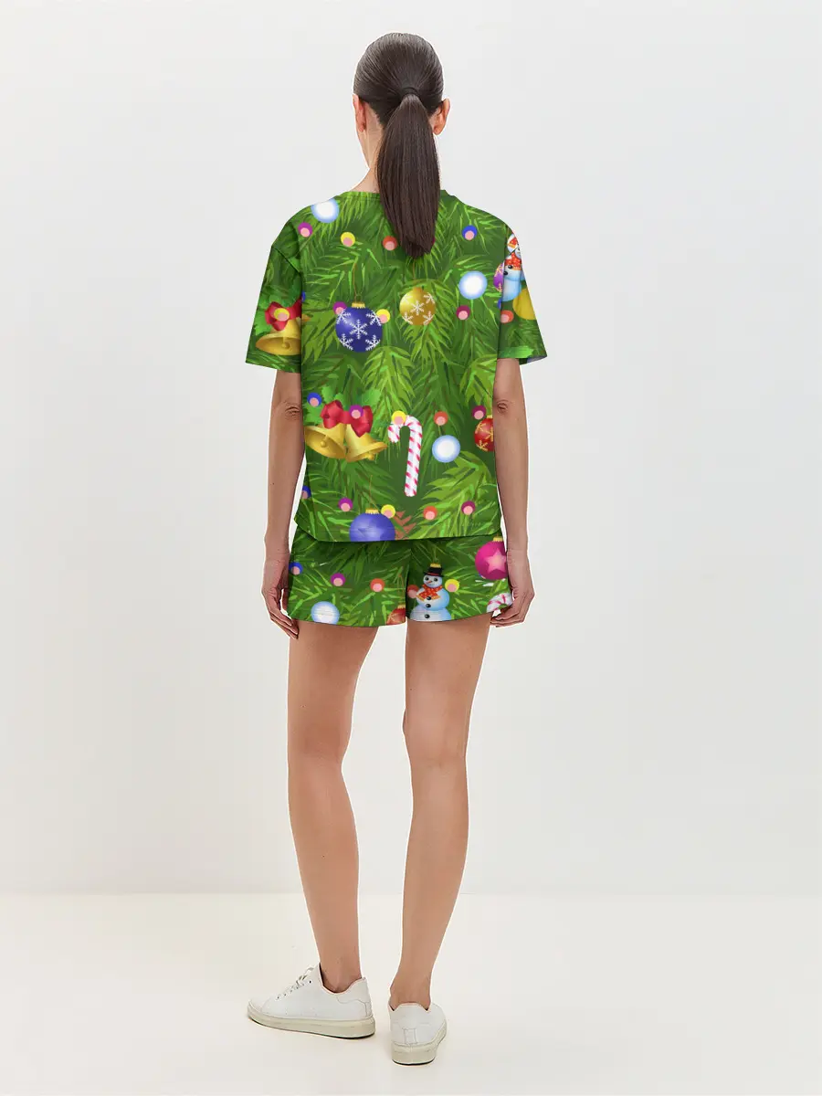 Женская пижама с шортами / Ёлка новогодняя