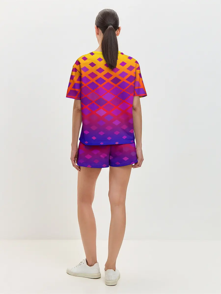 Женская пижама с шортами / Красочная Геометрия