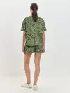 Женская пижама с шортами / Flowers Green