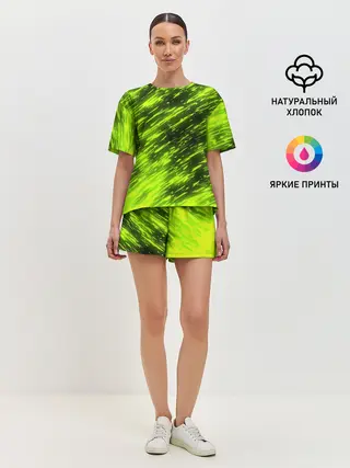 Женская пижама с шортами / ЗЕЛЕНЫЙ ОГОНЬ