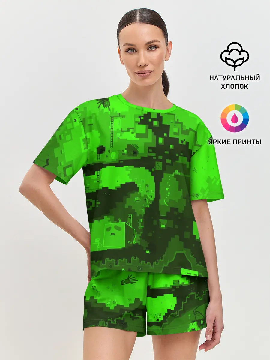 Женская пижама с шортами / Minecraft