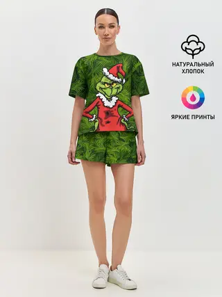 Женская пижама с шортами / Гринч