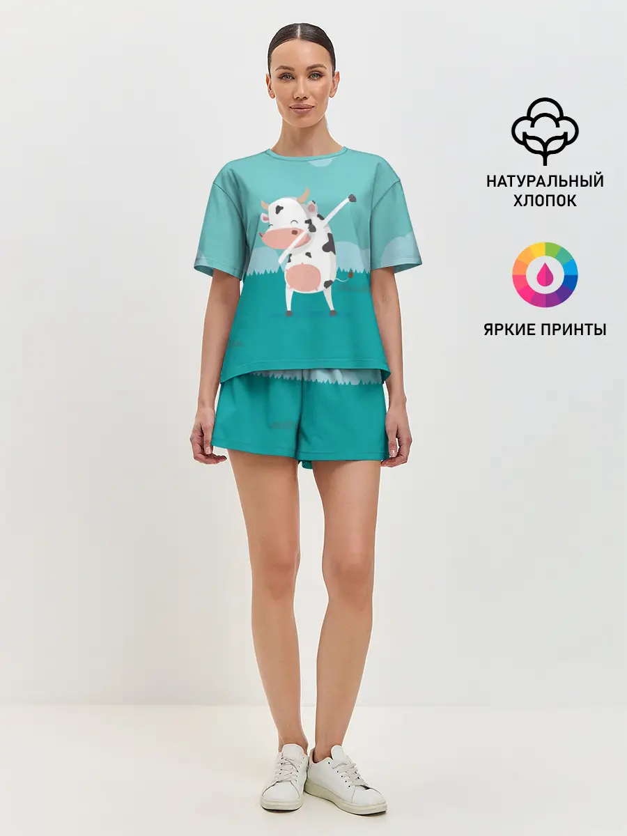 Женская пижама с шортами / DAB Корова