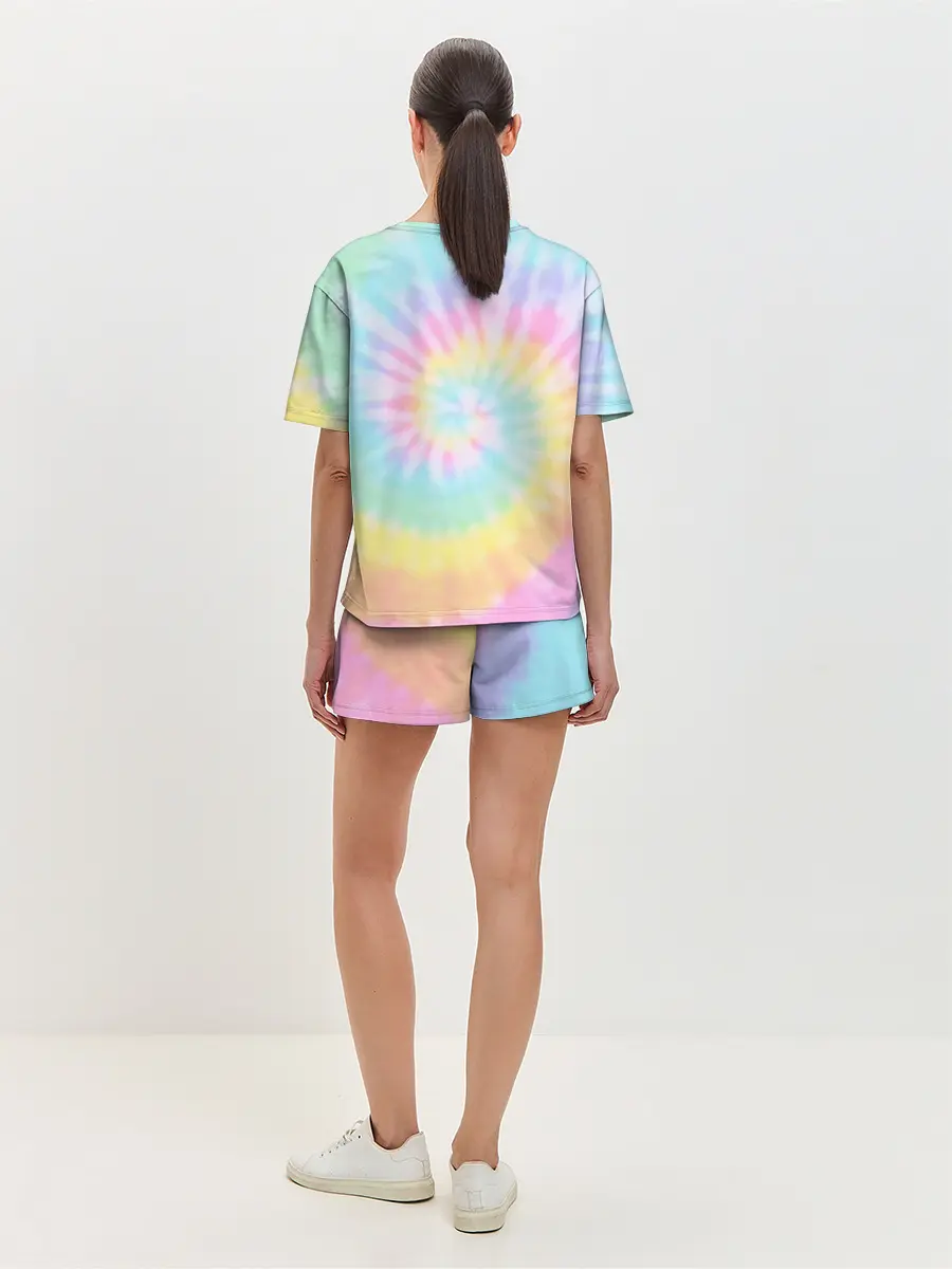Женская пижама с шортами / Pastel Tie Dye
