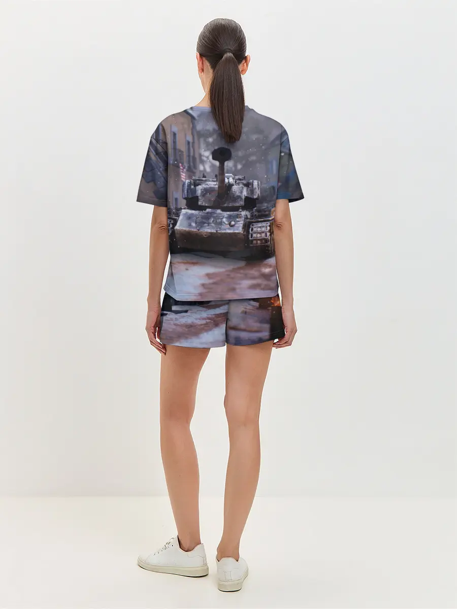 Женская пижама с шортами / Танк в засаде