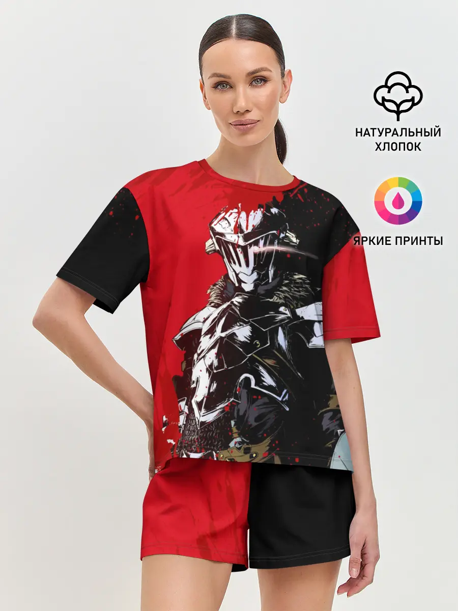 Женская пижама с шортами / Goblin Slayer red and black