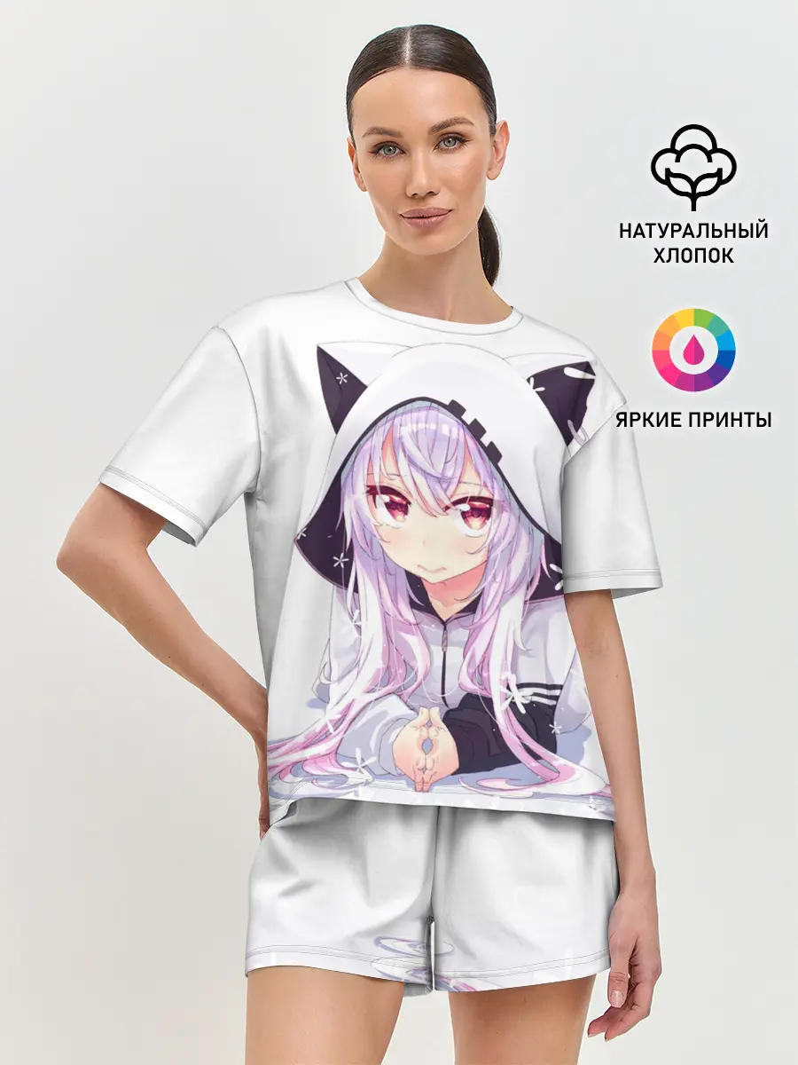 Женская пижама с шортами / Няшная тян