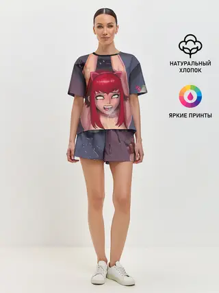 Женская пижама с шортами / Лика Заповедник Зелирия