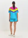 Женская пижама с шортами / Цветные треугольники_голубой