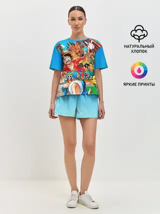 Женская пижама с шортами / куча мала One Piece