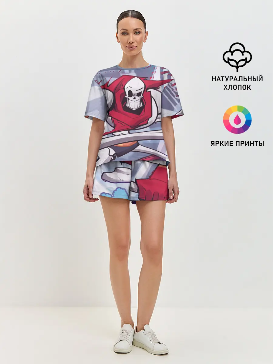 Женская пижама с шортами / Скелет