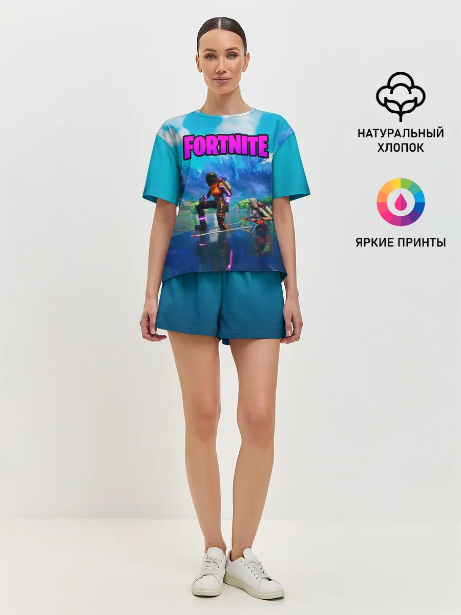 Женская пижама с шортами / Fortnite повозка