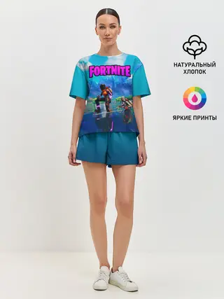 Женская пижама с шортами / Fortnite повозка