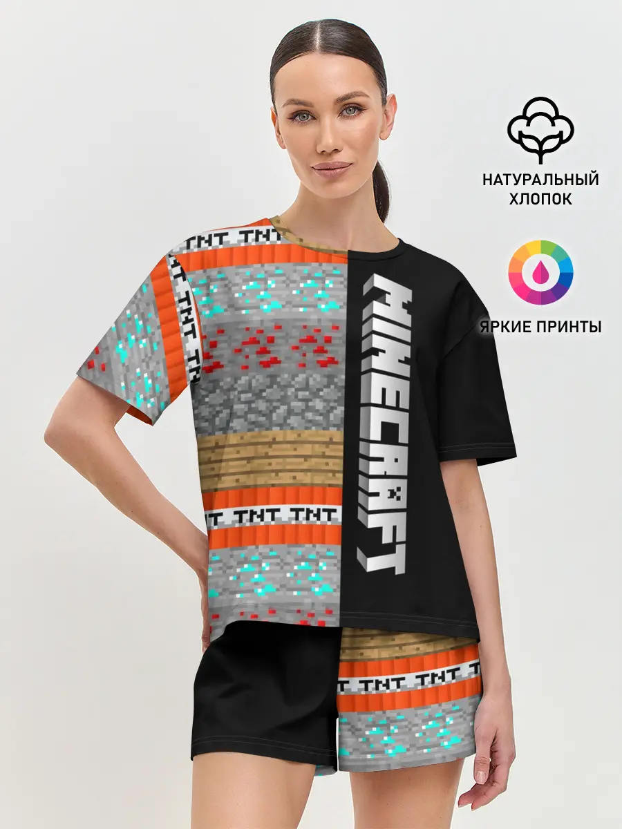 Женская пижама с шортами / Minecraft