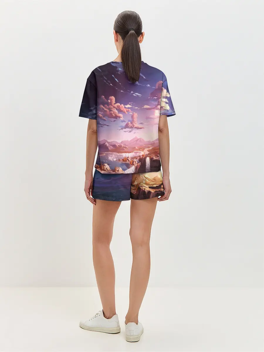 Женская пижама с шортами / Фантастический закат