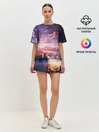 Женская пижама с шортами / Фантастический закат