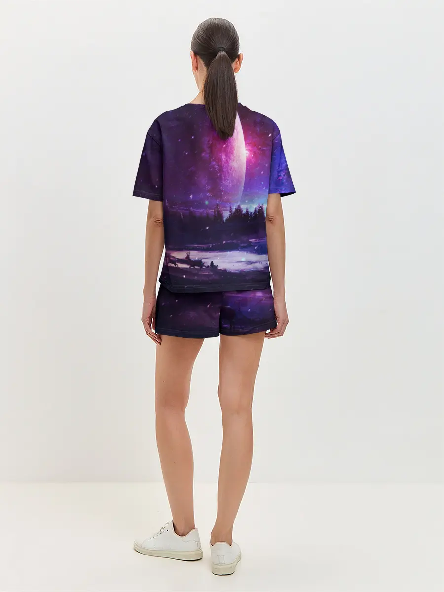 Женская пижама с шортами / Северный закат