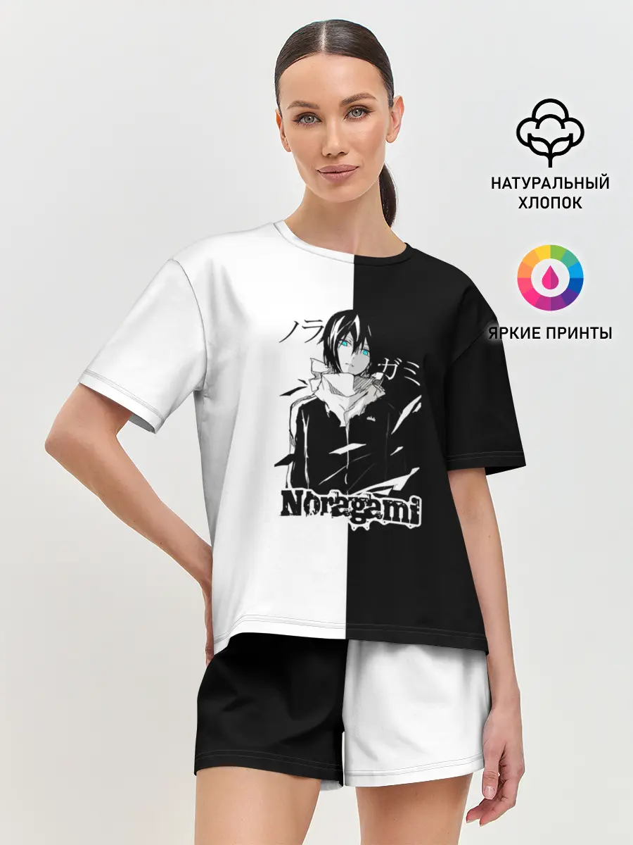 Женская пижама с шортами / БЕЗДОМНЫЙ БОГ. Черное и Белое