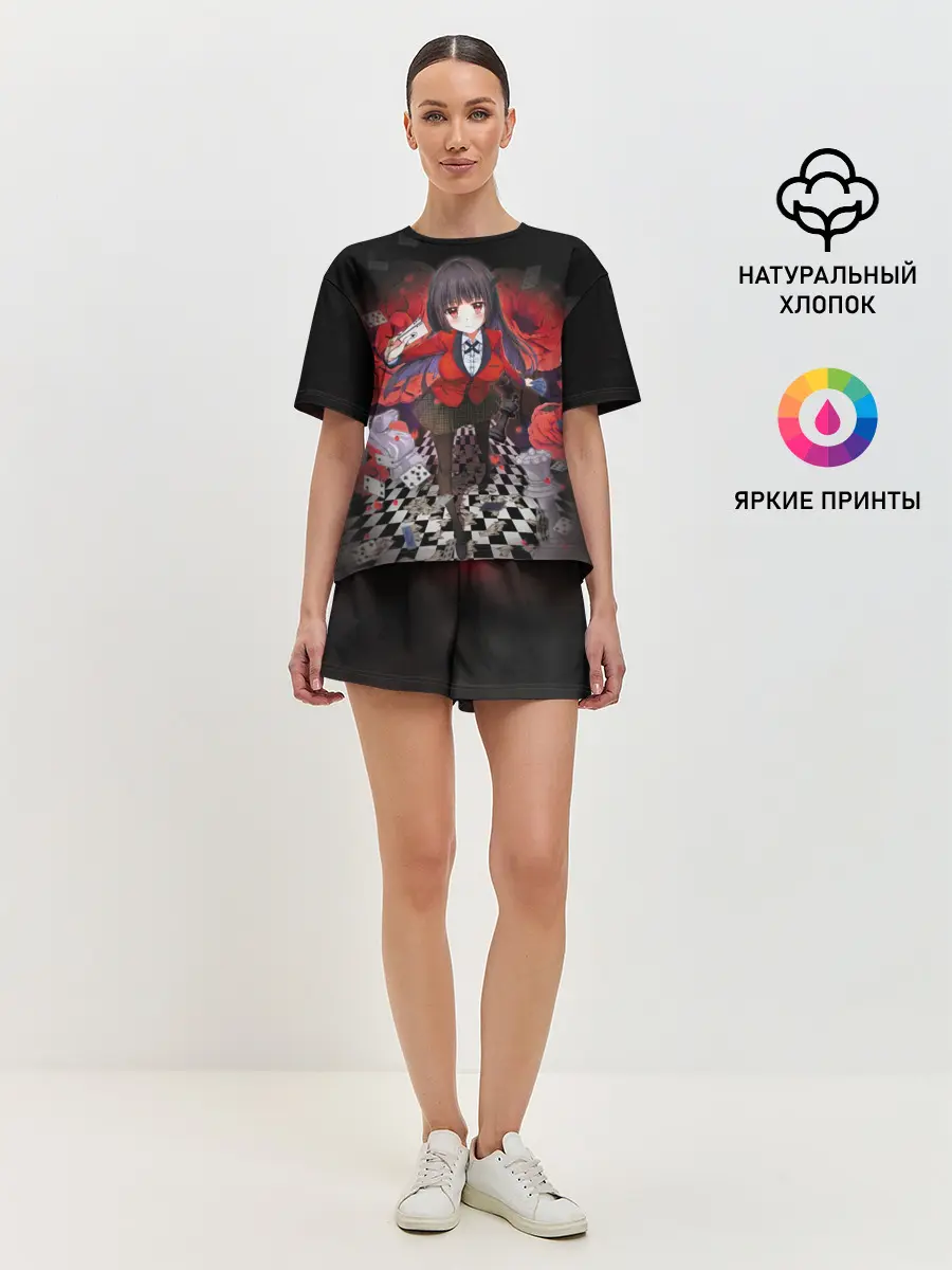 Женская пижама с шортами / Kakegurui шахматная доска