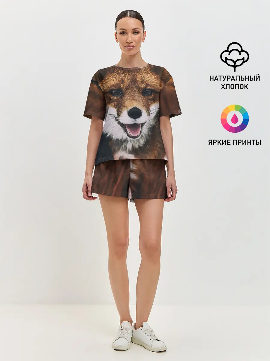 Женская пижама с шортами / Лисичка